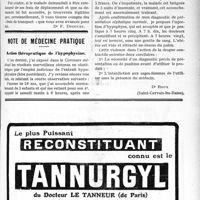 1002 - Page XLVII-1533 - Correspondance. Application du Tarif Maginot. Indemnité de déplacement d’un malade / Note de médecine pratique. Action thérapeutique de l'hypophysine