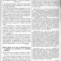1039 - Page 1592 - Partie Scientifique. L’Actualité Scientifique. Les Sociétés Savantes. Petit diverticule de l’oesophage avec dysphagie grave, (Société de chirurgie ; 14-2-1923) / Sept cas de diverticule pharyngo-oesophagien, (Société de chirurgie ; 28-2-1923) / Epreuve biliaire par la cure de Châtel-Guyon pour le diagnostic et le traitement de la dysentérie amibienne, (Société de médecine tropicale 18-4-23)