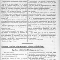1050 - Page 1615 - Partie Scientifique. L’Actualité Scientifique. Les Livres. Madame l’infirmière inspectrice des nourrissons [Dr Cazalis] / Comptes rendus, documents, pièces officielles.... Syndicat médical de Mulhouse et environs