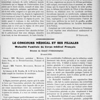 1052 - Page 1619 - Partie Scientifique. Comptes rendus, documents, pièces officielles.... Lettre ouverte à MM. les présidents des syndicats médicaux / Le concours médical et ses filiales. Mutualité Familiale du Corps médical Français. Réunion du Conseil d'Administration, 29 mars 1923