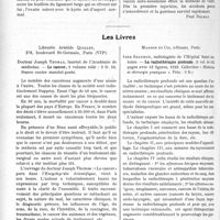1103 - Page 1692 - Partie Scientifique. L’Actualité Scientifique. Les Sociétés Savantes. Montpellier. Société des sciences médicales et biologiques. Kyste du parovaire pédiculé, présentation de pièces / Deux cas d’infection puerpérale grave guéris par un auto-vaccin auto-sensibilisé / Les Livres. Le cancer, par Docteur Joseph Thomas, Librairie Aristide Quillet, Paris / La radiothérapie profonde, par Iser Salomon, Masson et Cie, éditeurs, Paris, 1923