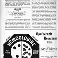 1131 - Page 1734-VI - Demandes et offres / Anatomie. Un cas d’anomalie musculaire du grand pectoral (Conséquences sur la physiologie de l’acte respiratoire), Dr Hambert