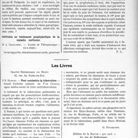 1160 - Page 1777 - Partie Scientifique. L'Actualité Scientifique. Les Sociétés Savantes. Paris. Sur la vision extra-rétinienne, (Société de Biologie ; 17-3-1923) / Contribution au traitement prophylactique de la maladie ourlienne, (Société de Thérapeutique ; 11-4-1923) / Les Livres. Pour combattre la tuberculose, par Dr H. Hamant, Grande Imprimerie de Blois / Des maladies envisagées comme causes du divorce, lorsqu’elles entraînent l’impossibilité médicale de la cohabitation, par Dr Paul Manceau, Edition de la Revue « qui sait »