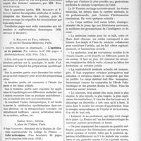 1162 - Page 1781 - Partie Scientifique. L'Actualité Scientifique. Les Livres. Appareil respiratoire, par Ameuille, Bordet, Courcoux, P. Labro, Emile Sergent, Pruvost, Sourdel, A. Maloine et Fils, éditeurs, Paris, 1922 / L’opothérapie du praticien, par L. Lematte, A. Maloine et Fils, éditeurs, Paris, 1923 / Greffes testiculaires, par Dr Serge Voronoff, Gaston Doin, éditeur, Paris, 1923 / Le médecin de demain, par Dr Jules Tusseau, « La Vie Médicale », Poissy (S. -et-O) 1922