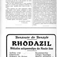 1185 - Page 1812-L - Correspondance. Le Sou Médical n’est pas chargé de la défense des intérêts généraux du corps médical / Note sur les propriétés analgésiques et hypnotiques des barbituriques