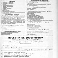 1232 - Page XXVII-1875 - Documents publiés dans les différentes éditions de l'Agenda-Memento du Praticien / Bulletin de souscription