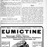 1246 - Page XI-1895 - Correspondance. Droits des membres du « Sou ». Taxe sur le chiffre d’affaires / Rechute d’accident du travail