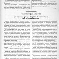 1271 - Page 1936 - Partie Scientifique. L’Actualité Scientifique. Les Livres. Notions d’acoustique physiologique et musicale, par Dr Caillaud, G. Doin, éditeur, Paris, 1923 / Thérapeutique appliquée. Un nouveau groupe d’agents thérapeutiques. « Les picro-balsamiques »
