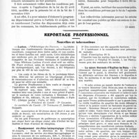 1287 - Page 1966 - Partie Professionnelle. Comptes rendus, documents, pièces officielles…. Projet de loi tendant à modifier la loi du 15 avril 1916 sur les dispensaires d'hygiène sociale et de préservation antituberculeuse / Reportage Professionnel. Nouvelles et informations. Luchon / Enseignement oto-rhino-laryngologique / La saison thermale d’Enghien-les-Bains