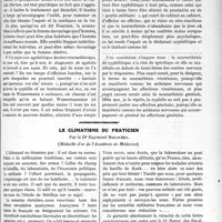 1320 - Page 2017 - Partie Scientifique. Travaux Originaux. Ce qu’il faut penser de la neurasthénie syphilitique, par le Dr Gilbert Pignet / Le climatisme du praticien, par le Dr Raymond Molinéry