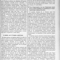 1322 - Page 2021 - Partie Scientifique. L’Actualité Scientifique. La Presse. Enquête sur 47 cas de néphrites de guerre [(Arch. médico-chir. de province, avril 1923)] / Le diabète est-il d’origine syphilitique [(Gaz. méd. de Nantes, 1er avril 1923)] / Un cas d’hyperovarie et un cas d’hypoovarie traités par les extraits lipoïdique et protéidique de l’ovaire (opothérapie ovarique dissociée) [(Paris médical, 30 mars 1923)] / Traitement des infections urinaires à colibacilles par le bactériophage de d’Hérelle [(Bull. méd, 10 mars 1923)]