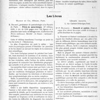 1331 - Page 2032 - Partie Scientifique. L’Actualité Scientifique. Les Sociétés Savantes. Lyon. Société médicale des hôpitaux. Crises gastriques et entéralgiques chez une tabétique avec lésions de l’estomac et de l’intestin / Les Livres. Précis de parasitologie, par E. Brumpt, Masson et Cie, éditeurs, Paris. 1923 / Bismuth et syphilis, par Dr P. Bianquis, Librairie Arnette, Paris