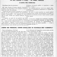 1332 - Page 2035 - Partie Professionnelle. Travaux Originaux. Un joli cadeau à faire... au corps médical. L’ordre des médecins / L’ordre des médecins, comme corollaire du scandale des " carnets " ? [Dr Fernand Decourt]