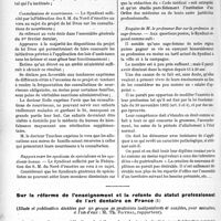 1347 - Page 2060 - Partie Professionnelle. Comptes rendus, documents, pièces officielles. Syndicat médical de Valenciennes, (18 mars 1923) / Sur la réforme de l’enseignement et la refonte du statut professionnel de l’art dentaire en France