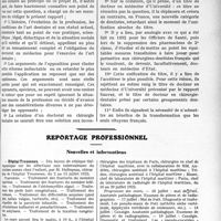 1348 - Page 2061 - Partie Professionnelle. Comptes rendus, documents, pièces officielles. Sur la réforme de l’enseignement et la refonte du statut professionnel de l’art dentaire en France / Reportage Professionnel. Nouvelles et informations. Hôpital Trousseau / Hôpital maritime de Berck
