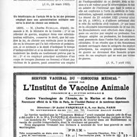 1359 - Page 2074-LVI - Documents officiels. Questions des parlementaires et réponses des ministres. Délivrance aux blessés du travail des copies des rapports d’expertises / Un bénéficiaire de l’article 64 de la loi des pensions employé dans une administration militaire conserve le droit de choisir son médecin