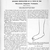 1371 - Page 2094 - Partie Scientifique. Travaux Originaux. Quelques modifications de la voûte du pied. Mécanisme. Diagnostic. Traitement, par J. Privât
