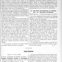 1386 - Page 2119 - Partie Scientifique. L’Actualité Scientifique. Les Sociétés Savantes. Paris. La fracture de Monteggia, (Société de chirurgie ; 21-3-1923) / Une brosse à dents dans la plèvre droite, (Société de chirurgie ; 21-3-1923) / Le collo-vaccin anti-tuberculeux de Grimberg dans les tuberculoses chirurgicales, (Société de chirurgie ; 14-3-1923) / Les Livres. Physiologie obstétricale normale et pathologique, par H. Vignes, Masson et Cie, Paris