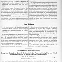 1390 - Page 2123 - Partie Scientifique. L’Actualité Scientifique. Les Livres. Manuel de législation sanitaire française, par Dr Violle, Masson et Cie, éditeurs, Paris, 1923 / Manuel d’obstétrique et d’hygiène de la première enfance, par J. Vanverts et Paucot, Vigot frères, éditeurs, Paris, 1923 / Les Thèses. Le Sonéryl (butyl-éthylmalonyl-urée) Etude chimique, pharmacologique et clinique, par Dr Simonpietri. (Les Presses universitaires de France, Paris, 1923) / La thérapeutique spécialisée. Emploi du Sedobrol dans le traitement de l’hyperchlorhydrie au début de la tuberculose et des états pré-cachectiques, par le Dr Sabatier