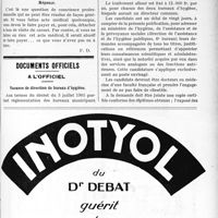 1414 - Page LI-2161 - Correspondance. Application du Tarif Maginot. Renouvellement d’une ordonnance / Documents officiels. A l’officiel. Vacance de direction de bureau d’hygiène