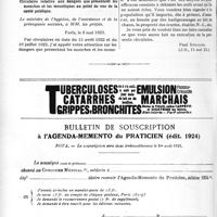1415 - Page 2162-LII - Documents officiels. A l’officiel. Vacance de direction de bureau d’hygiène / Circulaire relative aux dangers que présentent les mouches et les moustiques au point de vue de la santé publique / Bulletin de souscription, à l'agenda-memento du praticien (édit. 1924)