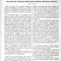 1427 - Page 2182 - Partie Scientifique. Travaux Originaux. Sur certains troubles sécrétoires d’origine nerveuse ou réflexe, par L. Pron