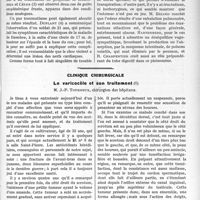 1430 - Page 2187 - Partie Scientifique. Travaux Originaux. Sur certains troubles sécrétoires d’origine nerveuse ou réflexe, par L. Pron / Clinique chirurgicale. Le varicocèle et son traitement, M. J. -P. Tourneux