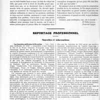 1459 - Page 2238 - Partie Professionnelle. Travaux Originaux. Démographie. De l’influence des religions sur la natalité, par le Dr René Martial [Dr Félix Legros] / Reportage Professionnel. Nouvelles et informations. Les journées médicales de Bruxelles