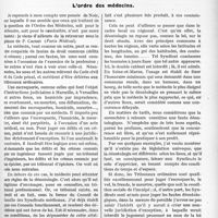1504 - Page 2307 - Partie Professionnelle. Travaux Originaux. Un joli cadeau à faire au corps médical. L’ordre des médecins