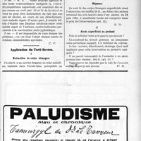 1522 - Page XLVII-2337 - Correspondance. Droit de la veuve d’un mobilisé à une pension. — Avantages au frère de morts à l’ennemi / Application du Tarif Breton. Extraction de corps étrangers / Abcès superficiel ou profond