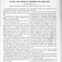 1602 - Page 2455 - Partie scientifique. Travaux Originaux. Ce qu’il faut savoir du traitement des pieds bots, par le Dr R. Massart