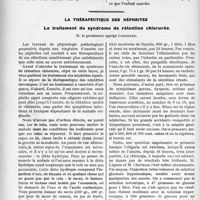 1603 - Page 2456 - Partie scientifique. Travaux Originaux. Ce qu’il faut savoir du traitement des pieds bots, par le Dr R. Massart / La thérapeutique des néphrites. Le traitement du syndrome de rétention chlorurée, M. le professeur agrégé Lemierre