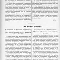 1617 - Page 2470 - Partie scientifique. L'Actualité Scientifique. La Presse. Pathogénie et traitement des affections biliaires [(Les Sciences médicales 15 mars 1923)] / Les Société Savantes. Le recrutement des dispensaires anti-tuberculeux, (Académie de médecine, 29-5-1923) / Les enseignements de la diphtérino-réaction, (Soc. méd. des hôp. 4-5-1923)