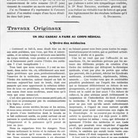 1622 - Page 2475 - Partie professionnelle. Les journées médicales de Bruxelles [G. Duchesne] / Travaux Originaux. Un joli cadeau à faire au corps médical. L’Ordre des médecins
