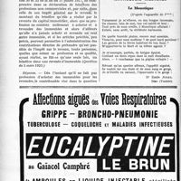 1643 - Page 2494-LII - Documents officiels. Questions des parlementaires et Réponses des ministres. Le bénéfice sur la vente d’un immeuble n’est pas soumis aux impôts sur le revenu / Anthologie médicale. Le Moustique