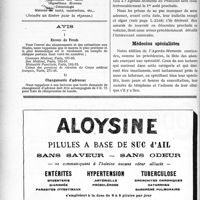 1645 - Page 2496-IV - Office de Renseignements du « Concours » / L’Agenda-Memento du Praticien 1924. Médecins spécialistes