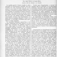 1661 - Page 2512 - Partie scientifique. Travaux Originaux. Hypertension artérielle et syphilis, par Léon Giroux et Louis Brin