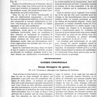 1663 - Page 2514 - Partie scientifique. Travaux Originaux. Hypertension artérielle et syphilis, par Léon Giroux et Louis Brin / Clinique chirurgicale. Corps étrangers du genou, M. J. -P. Tourneux