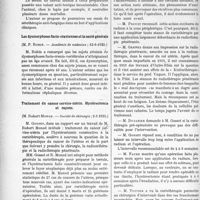 1675 - Page 2526 - Partie scientifique. L’actualité Scientifique. Les Sociétés Savantes. Paris. Un sérum contre l’intoxication par les champignons, (Académie de médecine ; 12-6-1923) / Les dysmorphoses facio-craniennes et la santé générale, (Académie de médecine ; 12-6-1923) / Traitement du cancer cervico-utérin. Hystérectomie et rayons, (Société de chirurgie ; 2-5 1923)