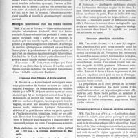 1677 - Page 2528 - Partie scientifique. L’actualité Scientifique. Les Sociétés Savantes. Montpellier. Réunion obstétricale et gynécologique. Deux observations de vomissements gravidiques traités avec succès par la méthode d’Henrotay / Méningite tuberculeuse chez une femme enceinte / Grossesse avec fibrome et kyste ovarien / Etude statistique sur la longueur du cordon portant sur 1. 000 cas, à la clinique obstétricale de Marseille / Un cas d’hydramnios chronique considérable / Grossesse gémellaire univitelline / Toxhémie gravidique à forme de néphrite urémigène
