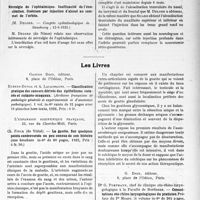 1678 - Page 2529 - Partie scientifique. L’actualité Scientifique. Les Sociétés Savantes. Montpellier. Réunion obstétricale et gynécologique. Toxhémie gravidique à forme de néphrite urémigène / Névralgie de l’ophtalmique. Inefficacité de l’énucléation. Guérison par injection d’alcool au sommet de l’orbite, (Congrès ophtalmologique de Strasbourg ; 12-6-1923) / Les Livres. La goutte. Sur quelques points controversés ou peu connus de son histoire, par Ch. Finck, L'expansion scientifique française, Paris / Consultations oto-rhino-laryngologiques du praticien. par Dr G. Portmann, G. Doin, éditeur, Paris