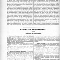 1687 - Page 2538 - Partie professionnelle. Comptes rendus, documents, pièces officielles... Syndicat médical de la région de Guingamp, (6 avril 1923) / Reportage professionnel. Nouvelles et informations. Association d’enseignement médical des hôpitaux de Paris / Clinique chirurgicale de l’Hôtel-Dieu / Hôpital Trousseau