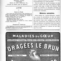 1699 - Page 2550-IV - Office de Renseignements du « Concours » / L'Agenda-Memento du Praticien 1924. Médecins spécialistes
