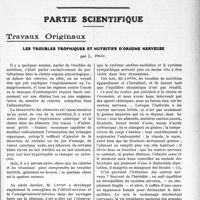 1710 - Page 2561 - Propos du jour. Nos maîtres, les savants tuberculologues ! [J. Noir] / Partie scientifique. Travaux Originaux. Les troubles trophiques et nutritifs d'origine nerveuse, par L. Pron