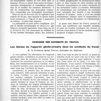 1715 - Page 2566 - Partie scientifique. Travaux Originaux. Les troubles trophiques et nutritifs d'origine nerveuse, par L. Pron / Chirurgie des accidents du travail. Les lésions de l'appareil génito-urinaire dans les accidents du travail, M. le Professeur agrégé Proust