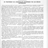 1718 - Page 2569 - Partie scientifique. Travaux Originaux. Chirurgie des accidents du travail. Les lésions de l'appareil génito-urinaire dans les accidents du travail, M. le Professeur agrégé Proust / Un traitement de l’encéphalite épidémique par les sérums antipesteux