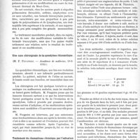1723 - Page 2574 - Partie scientifique. L’actualité Scientifique. Les Société Savantes. Paris. Formule leucocytaire des anciens gazés à séquelles pulmonaires, (Académie de médecine 19-6-1923) / Une cure chirurgicale de la spondylose rhizomélique, (Académie de médecine, 19-6-1923) / Traitement du rhumatisme chronique par l’iodisation intensive, (Société médicale des hôpitaux, 1-6-1923)