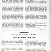 1734 - Page 2585 - Partie Professionnelle. Travaux Originaux. Démographie. Le problème de la natalité [G. Duchesne] / Chronique des accidents du travail. Surface des brûlures. Tarif de l’aide