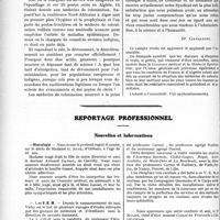 1741 - Page 2592 - Partie Professionnelle. Comptes rendus, documents, pièces officielles…. Syndicat professionnel des médecins de colonisation d’Alger, (13 avril 1923) / Reportage professionnel. Nouvelles et information. Nécrologie [ Madame G. Augé] / Les V. E. M