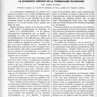 1763 - Page 2614 - Partie scientifique. Travaux Originaux. Le diagnostic précoce de la tuberculose pulmonaire, par André Jousset